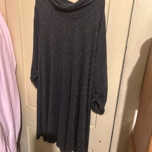 Bailey Blue Dark Gray Cowl Neck Sweater Dress